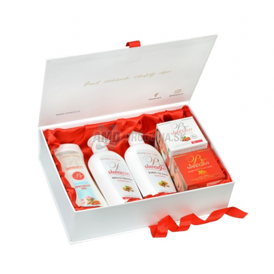 KAZETA BODY TIP S MANDĽOVÝM OLEJOM SPRCHOVÝ GÉL 300ML + TELOVÝ BALZAM 300ML + KRÉM NA RUKY 300ML+ PLEŤOVÝ KRÉM 50ML + PLEŤOVÝ NOČNÝ KRÉM 50ML + 