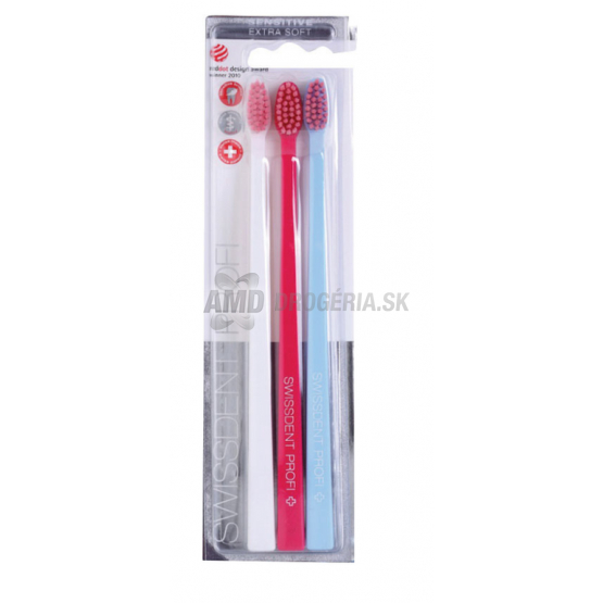 SWISSDENT PROFI EXTRA SOFT ZUBNÉ KEFKY 3KS MIX FARIEB