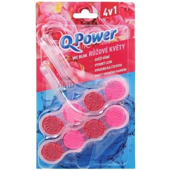 Q POWER WC BLOK  RUŽOVÉ KVETY 2KS
