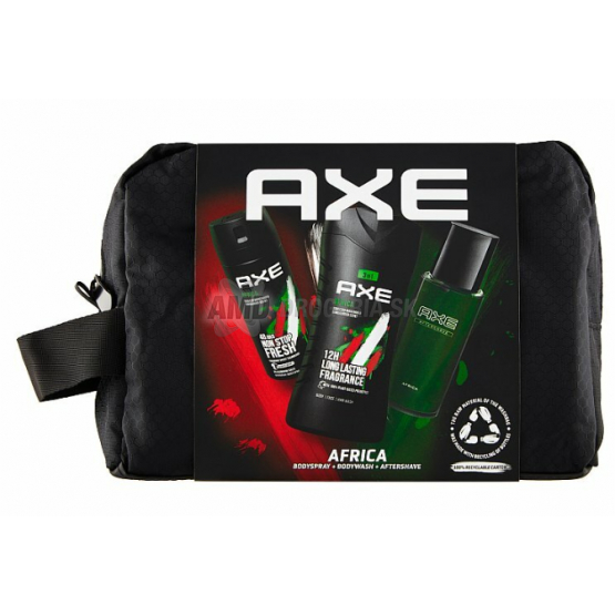 KAZETA AXE AFRICA KOZMETICKÁ TAŠKA + SPRCHOVÝ GÉL 250 ML + DEODORANT 150ML + VODA PO HOLENÍ 100ML 