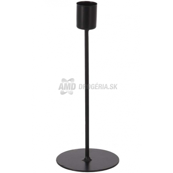 SVIETNIK KOV  NA KNICKÚ SVIEČKU ČIERNY 205MM