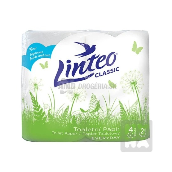 Linteo Classic Toaletný papier biely 2-vrstvový, 4 ks