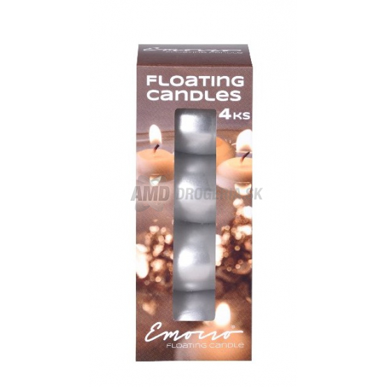 EMOCIO SVIEČKY PLÁVACJÚCE V TUBE  METAL STRIEBORNÉ 4KS