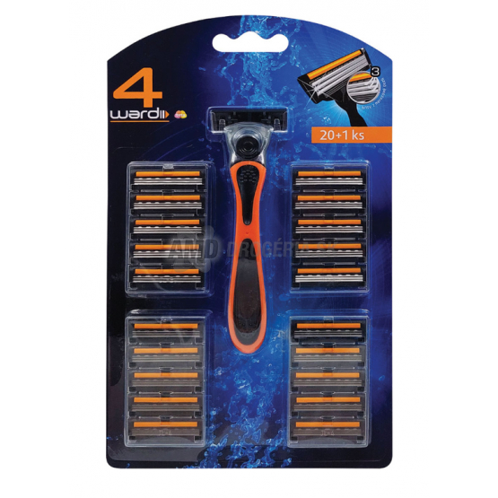 4WARD STROJČEK 3BRITVOVÝ +20 KS NÁHRADNÉ HLAVICE 