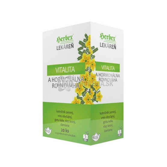 Herbex Lekáreň Vitalita a hormonálna rovnováha, bylinný čaj, 20 x 3 g