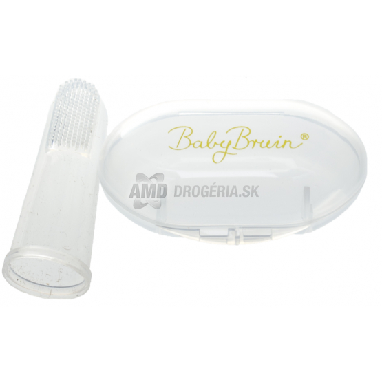 BABY BRUIN PRVÁ DETSKÁ ZUBNÁ KEFKA SILIKÓNOVÁ S MASÁŽOU PODNEBIA A S OBALOM
