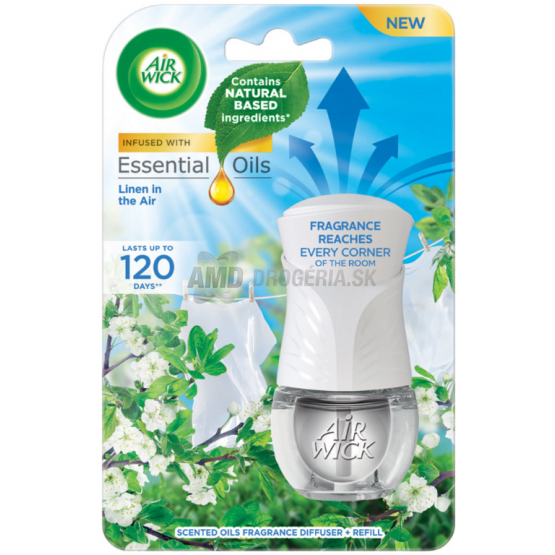AIR WICK ELEKEKTRICKÝ OSVIEŽOVAČ VZDUCHU STROJČEK A NÁPLŇ  PRÁDLO VO VÁNKU 19ML