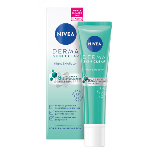 NIVEA PEELING EXFOLIAČNÝ PLEŤOVÝ PEELING DERMA SKIN CLEAR 40ML