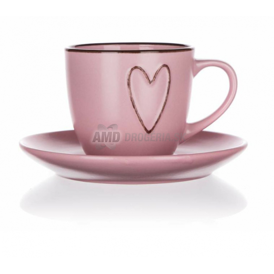 BANQUET ŠÁLKA S PODŠÁLKOU HEART RUŽOVÁ 260ML 