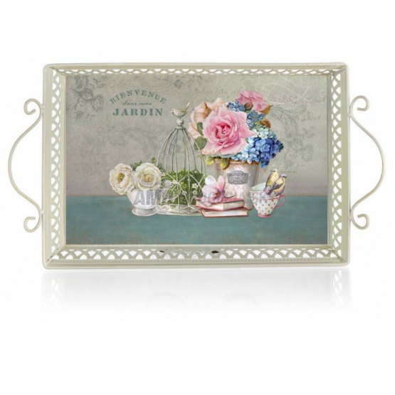 BANQUET PODNOS PLECH  JARDIN 41X23CM