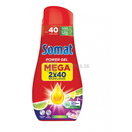 SOMAT GÉL MEGA ALL IN 1 LEMON &  LIME  2X720ML  40PD 