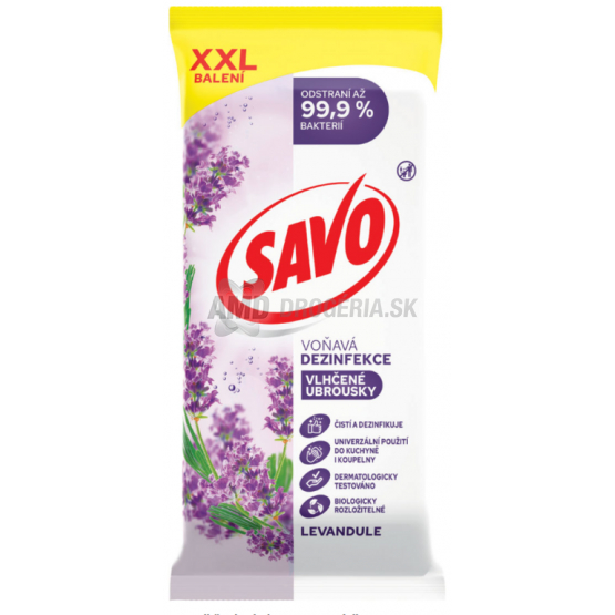 SAVO ČISTIACE DEZINFEKČNÉ OBRÚSKY LEVANDUĽA 60KS 