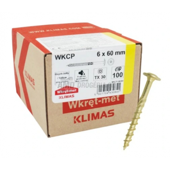 SKRUTKA KMWHT 6X60 KONSTRŠTRUKČNÁ SO ZAPUSTNOU HLAVOU TX30 ZZ BALENIE 100KS/KRABICA