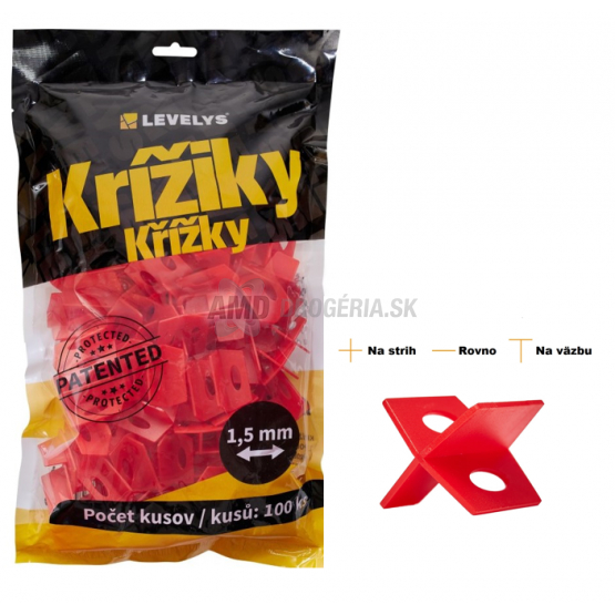 LEVELYS KRÍŽIKY 1,5MM 100KS /BALENIE