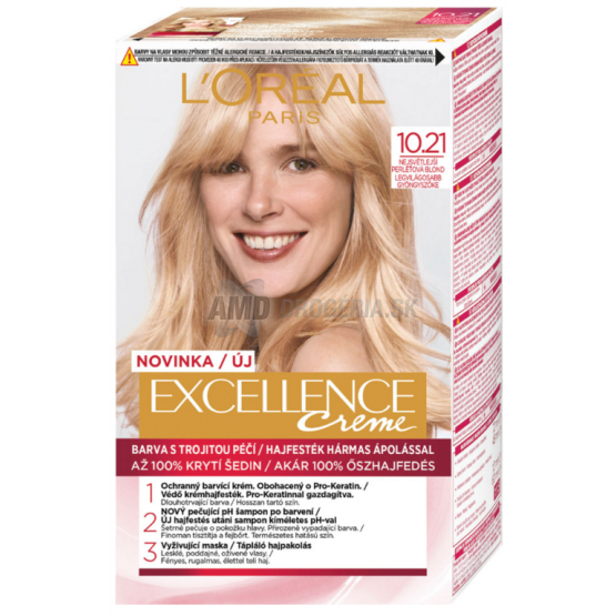 LOREAL EXCELLENCE NAJSVETLEJŠIA PERLEŤOVÁ BLOND 10.21 