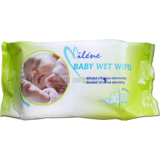 Milene Baby detské vlhčené obrúsky, 72 ks