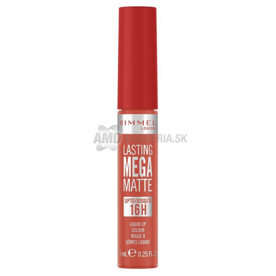 Rimmel Lasting Mega Matte 16H tekutý rúž, 600 Coral Sass, 7,4 ml