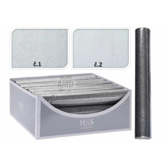 ŠTÓLA VIANOČNÁ  STRIEBORNÁ MIX  30X500CM