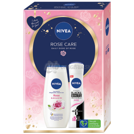 KAZETA NIVEA WOM ROSE CARE SPRCHOVÝ GÉL 250ML + ANTIPERSPIRANT 150ML 