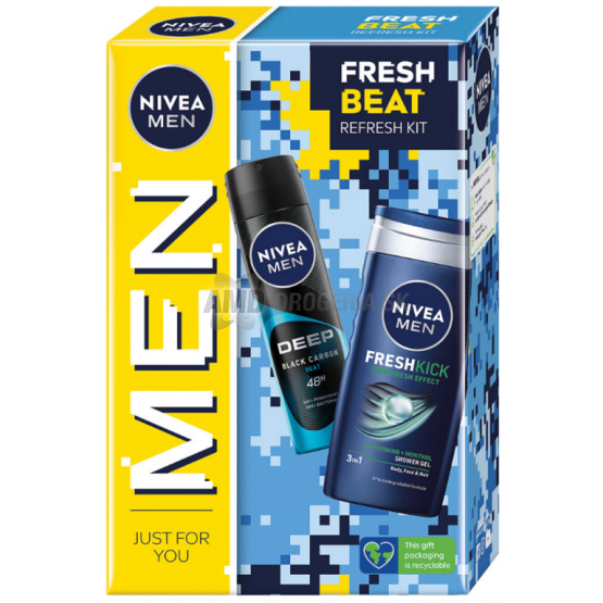KAZETA NIVEA MEN FRESH BEAT SPRCHOVÝ GÉL 250ML + ANTIPERSPIRANT 150ML
