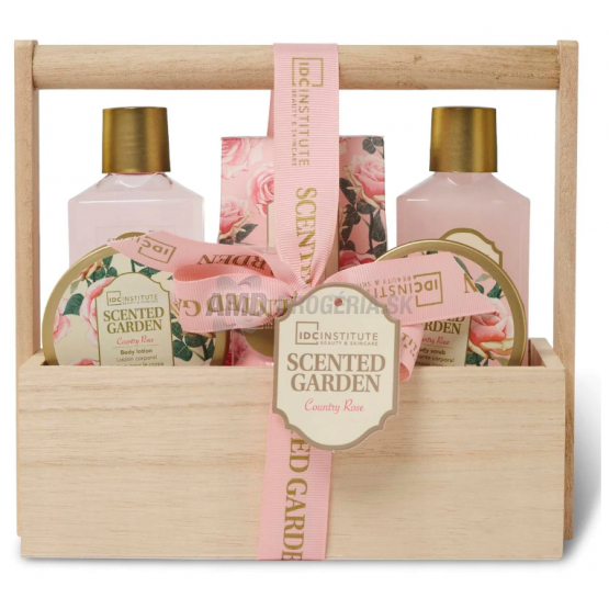 KAZETA ALA DREVENÝ KOŠÍK  SCENTED GARDEN SPRCHOVÝ GÉL 120ML + TELOVÉ MLIEKO 50ML + TELOVÝ PEELING + 50ML + SOĽ DO KÚPEĽA 100G + PENA DO KÚPEĽA 120ML + ŠUMIVÁ BOMBA DO KÚPEĽA 2X20G 