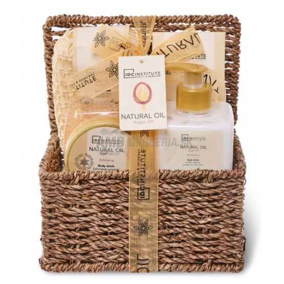 KAZETA ALA PLETENÝ KÔŠ NATURAL OIL  TELOVÝ PEELING 250ML + PENA DO KÚPEĽA 250ML + SOĽ DO KÚPEĽA 150G + SISALOVÁ ŠPONGIA 1KS