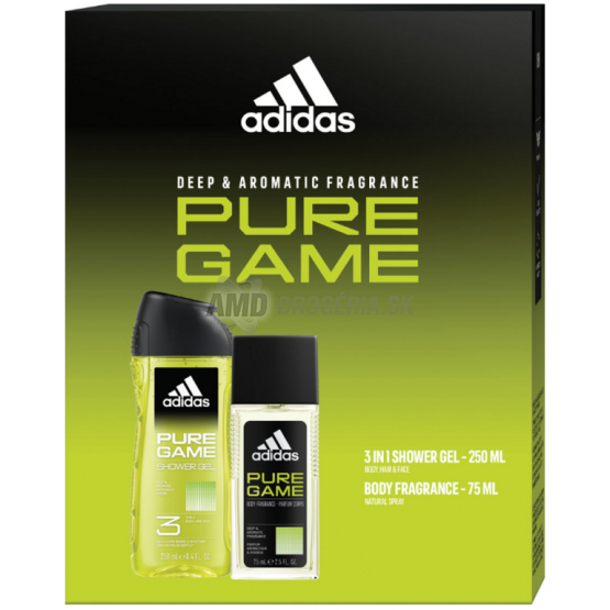 KAZETA ADIDAS MEN PURE GAME SPRCHOVÝ GÉL 250ML + BODY FRAGRANCE DNS 75ML