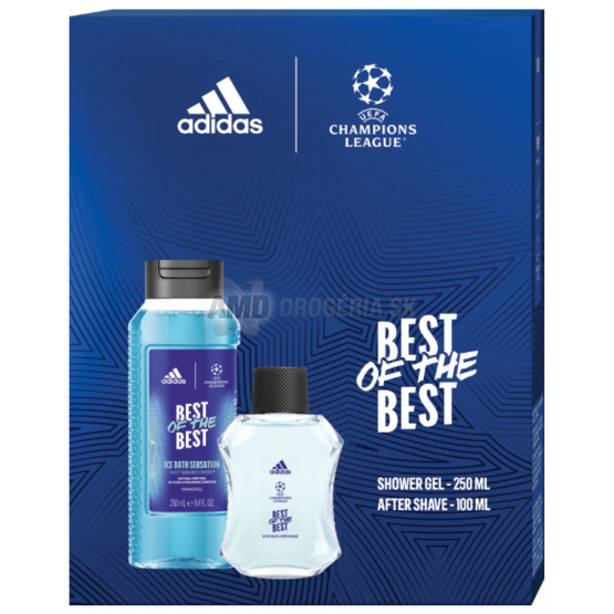 KAZETA ADIDAS MEN UEFA BEST OF THE BEST VODA PO HOLENÍ 100ML + SPRCHOVÝ GÉL 250ML 