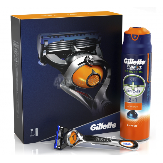 GILLETTE PÁNSKA DARČEKOVÁ KAZETA FUSION PROGLIDE STRJČEK + GÉL NA HOLENIE 170 ML 15