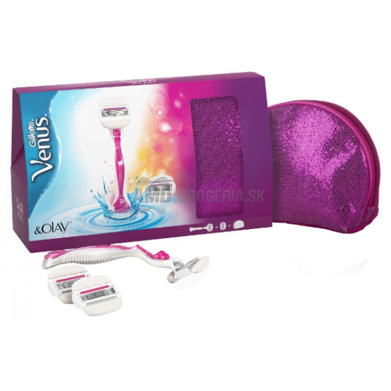 DARČEKOVÁ DÁMSKA KAZETA GILLETTE VENUS OLAY STROJČEK+ 2 NÁHRADNE HLAVICE