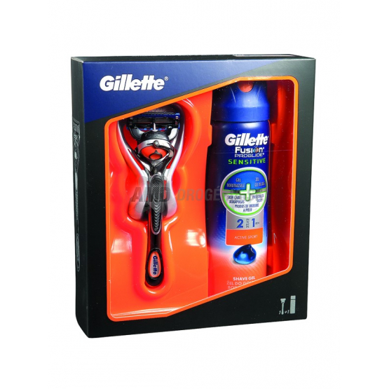 DARČEKOVÁ PÁNSKA KAZETA GILLETTE FUSION PROGLIDE STRJČEK + GÉL NA HOLENIE 16