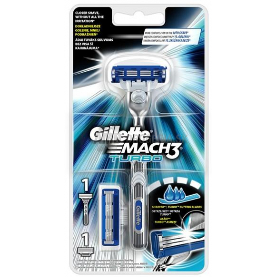GILLETTE MACH3 TURBO STROJČEK +1 NÁHRADNÁ HLAVICA