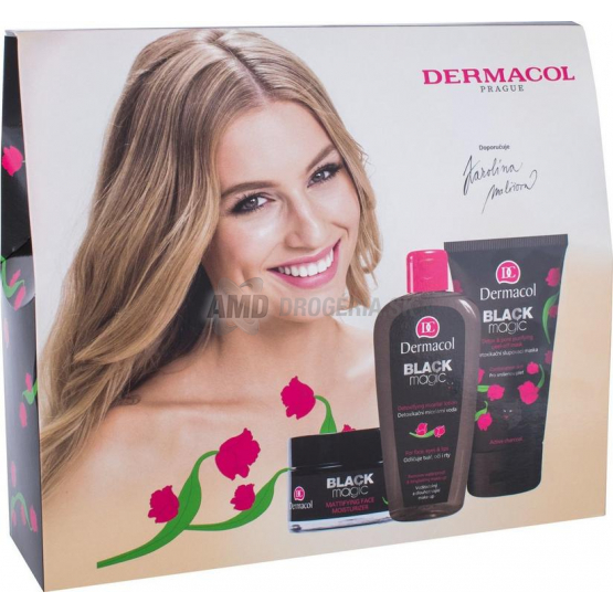 Dermacol Black Magic darčeková kazeta (micelárna voda, peel-off maska, hydratačný krém)