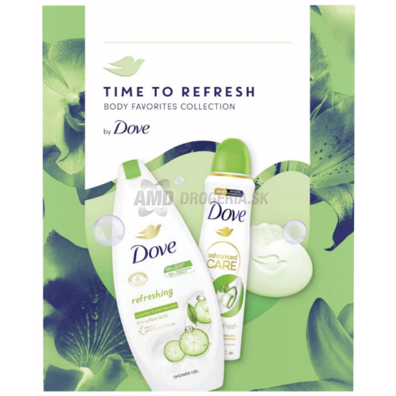 KAZETA DOVE REFRESHING SPRCHOVÝ GÉL 250ML + TOALETNÉ MYDLO 90G + ANTIPERSPIRANT 150ML