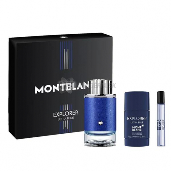 KAZETA MONTBLANC MEN EXPLORER ULTRA BLUE  EDP 100ML + DEO STICK 75G + EDP 7,5ML