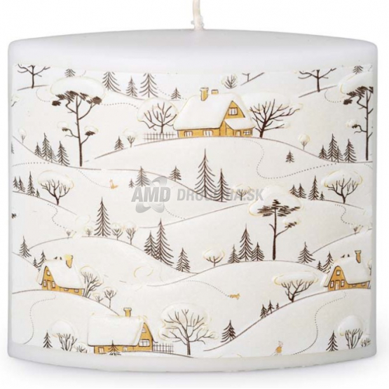 SVIEČKA ELIPSA 115X53X100 SNOW POETRY 