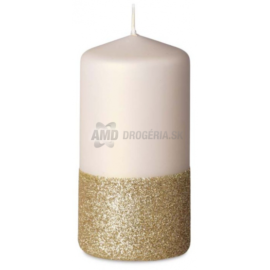 SVIEČKA VALEC 60X120 DVOJFAREBNÁ KRÉMOVÁ S GLITROM
