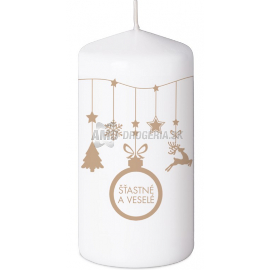 SVIEČKA VALEC 60X120 RETIAZKA ŠŤASTNÉ A VESELÉ