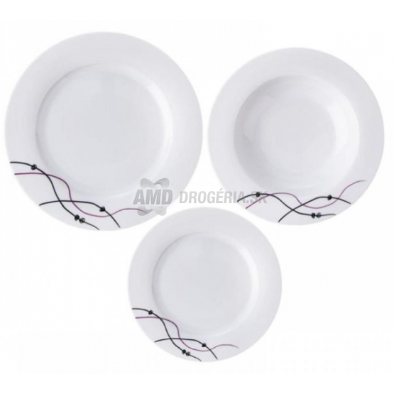 SADA JEDÁLENSKÁ PORCELÁN VLNKY OKRÚHLA 18 KS
