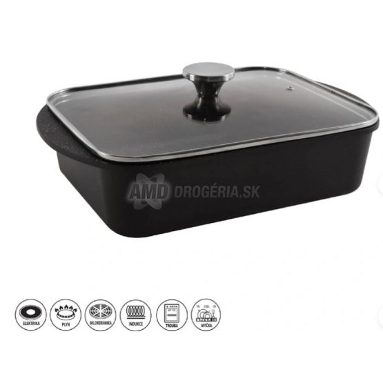 PEKÁČ GRANDE 40 X 27,5 X 8 CM SKLENENÉ VEKO