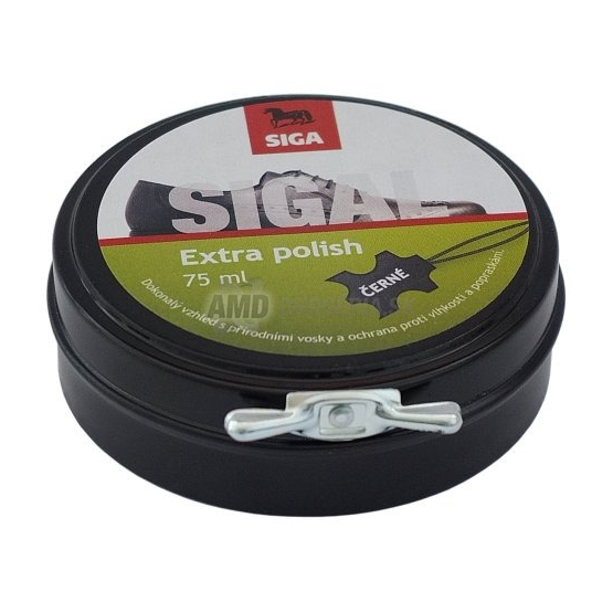 Sigal Extra Polish krém na topánky čierny, 75 ml