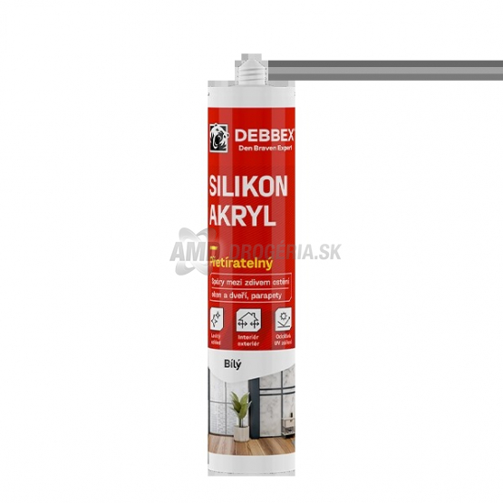 Den Braven Silikón akrylový tmel biely, 280 ml