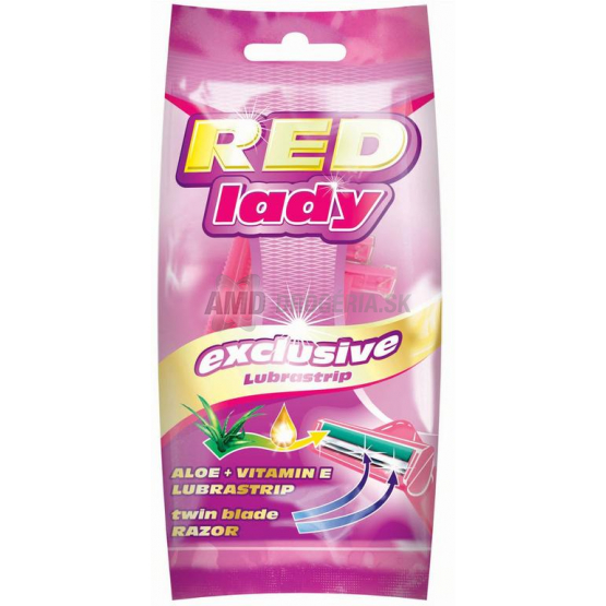 Red Lady Exclusive jednorazové holiace strojčeky s lubrikačným pásikom, 5 ks
