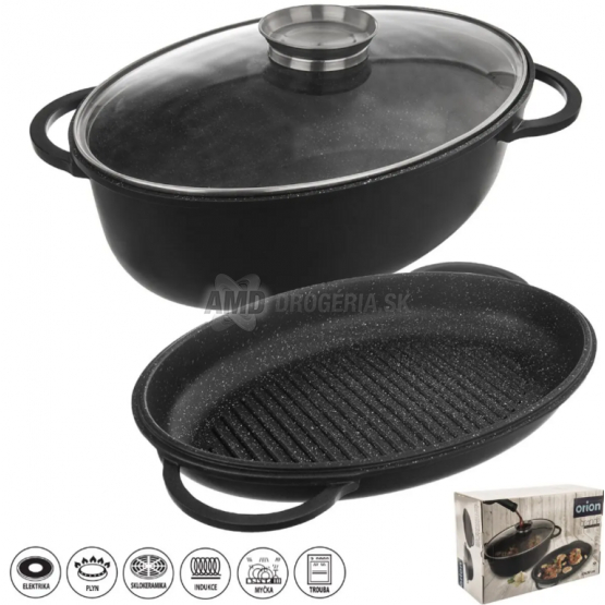 ORION PEKÁČ GRANDE AROMA 43X30X19CM SKLENENÁ POKRIEVKA