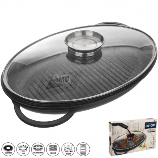 ORION PEKÁČ GRANDE AROMA 43X30X11,5CM SKLENÁ POKRIEVKA