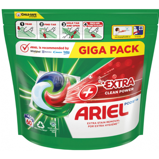 ARIEL TABLETY  EXTRA CLEAN+ 60PD