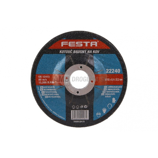 Festa Kotúč brúsny na kov, 115 x 6,4 x 22,2 mm