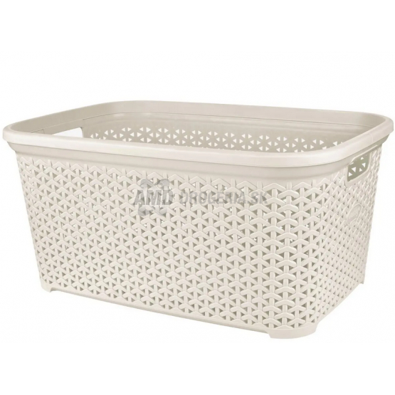 KÔŠ NA BIELIZEŇ OTVORENÝ UH RATAN HOBBY 50L KRÉMOVÁ