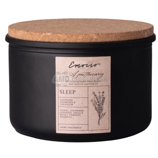 SVIEČKA EMOCIO S KORKOVÝM VIEČKOM TROJKNÔTNÁ ČIERNA 123X80MM 