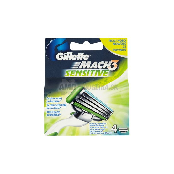 GILLETTE MACH 3 SENSITIVE NÁHRADNÉ HLAVICE 4 KS